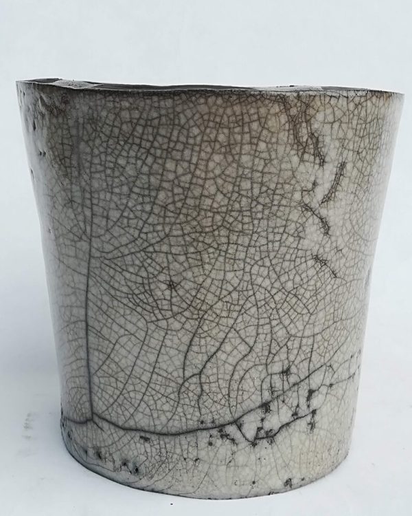 Pot raku en céramique Blanc