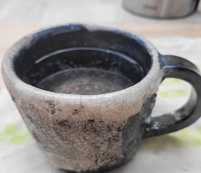 Mug raku craquelé fait main